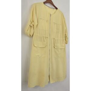Flirty Yellow Full Zip‎ Shift Dress Coastal Grandmother Soft Surroundings
